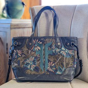 Leather Embroidered Frye Handbag